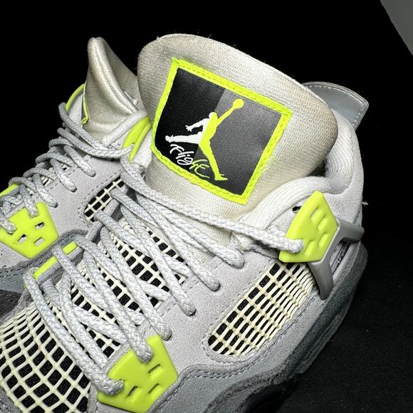 Size 4 - Nike Air Jordan 4 Retro SE GS Neon 95 2020 Shoes - Picture 6 of 9